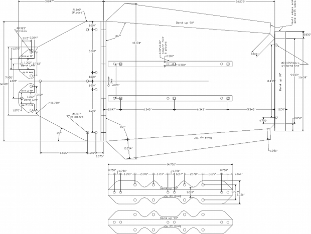 racing trim tab dimensions